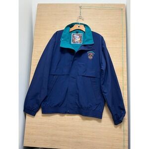 Vintage Avigo Gear for Sports Jacket Small Full‎ Zip Windbreaker 90s Navy Blue